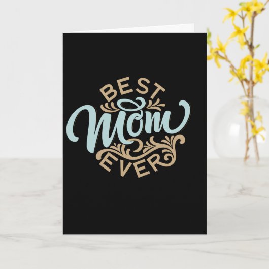 Meilleure maman jamais Word Art Carte de fête des (Fleur jaune)