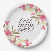 Meilleure Maman Jour des Mères | Assiette en Papie (Devant)