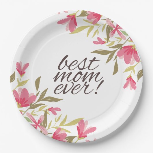 Meilleure Maman Jour des Mères | Assiette en Papie (Devant)