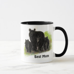 Meilleure maman, Mère, Mignonne, Ours Noir Mug ani