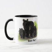 Meilleure maman, Mère, Mignonne, Ours Noir Mug ani (Gauche)