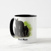Meilleure maman, Mère, Mignonne, Ours Noir Mug ani (Devant gauche)
