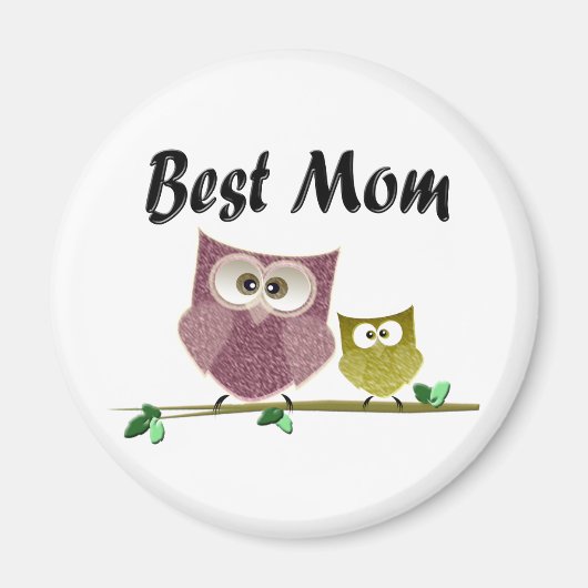 Meilleure maman, mignonne hibou art Magnet (Devant)
