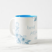 Meilleure Maman Mug Floral Bleu (Devant gauche)