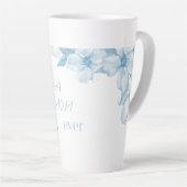 Meilleure Maman Mug Latte Floral Bleu (Angle droit)