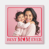 Meilleure Maman Photo Magnet Rose (Devant)