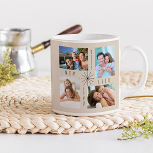 Meilleure maman pour 8 photos Collage beige Mug
