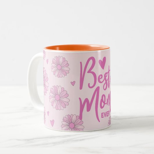 Meilleure maman rose Jamais Mère Fête Mug (Devant gauche)