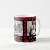 Meilleure mamie 3 Photo Diamant Buffalo Plaid Mug (Devant droit)