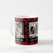 Meilleure mamie 3 Photo Diamant Buffalo Plaid Mug (Devant gauche)