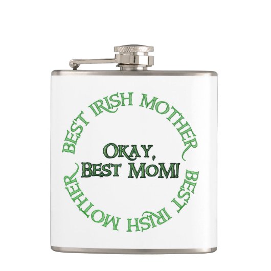 Meilleure mère irlandaise flasque blanche emballée (Devant)