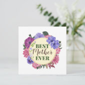 Meilleure Mère Jamais couronnes fleuries Carte de (Debout devant)