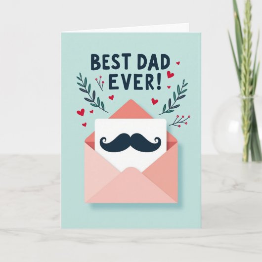 Meilleure Moustache de Papa Carte (Devant)