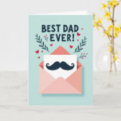 Meilleure Moustache de Papa Carte (Fleur jaune)