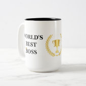 Meilleure Mug Boss du monde avec Couronne et Troph (Devant gauche)