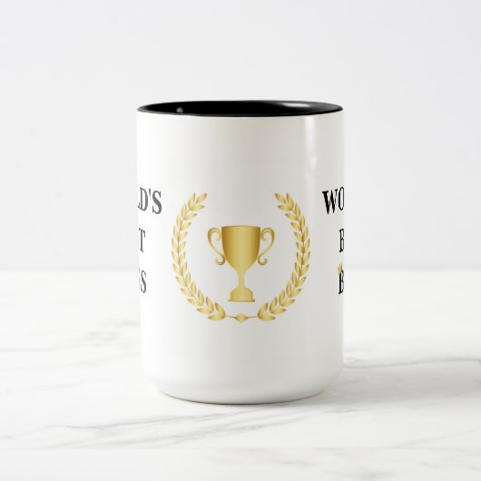 Meilleure Mug Boss du monde avec Couronne et Troph (Centre)