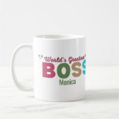 Meilleure Mug Boss du monde coloré personnalisé (Gauche)