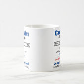 Meilleure Mug de cousine sur mesure (Centre)