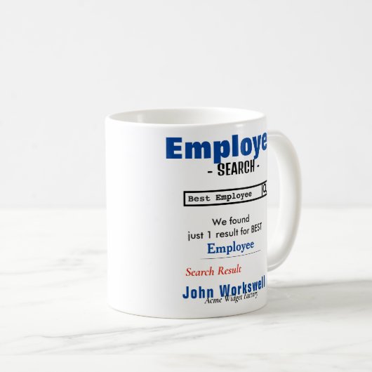 Meilleure Mug d'employé sur mesure drôle (Devant droit)