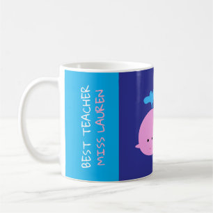 Meilleure Mug d'enseignant avec nom, mignonne boul