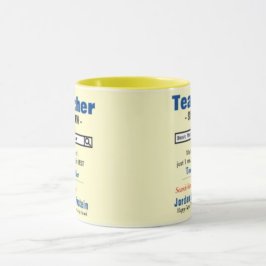 Meilleure Mug d'enseignant sur mesure drôle (Centre)