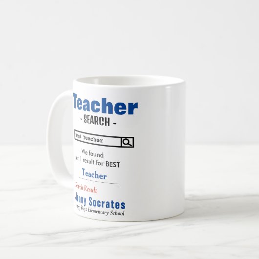 Meilleure Mug d'enseignant sur mesure drôle (Devant gauche)