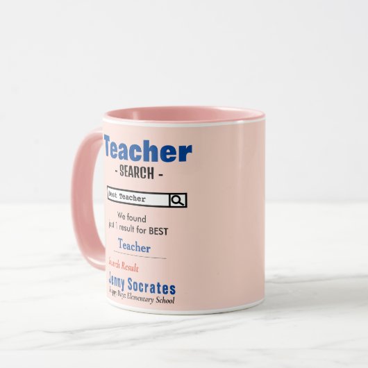Meilleure Mug d'enseignant sur mesure drôle (Devant gauche)