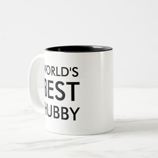 Meilleure Mug Hubby du monde | Cadeau de la Saint (Devant gauche)