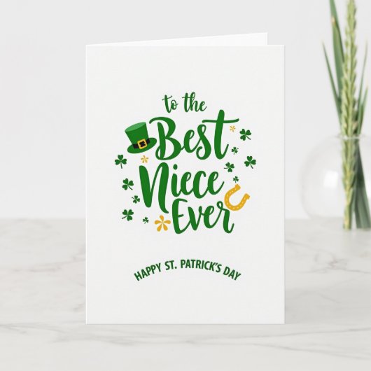 Meilleure nièce carte de la Saint-Patrick (Devant)