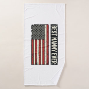 Meilleure nounou jamais patriotique vintage drapea
