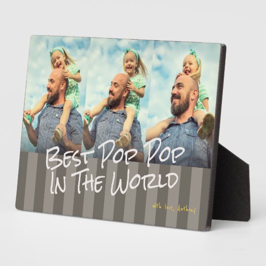 Meilleure Pop Pop Dans Le Monde Plaque Photo (Côté)