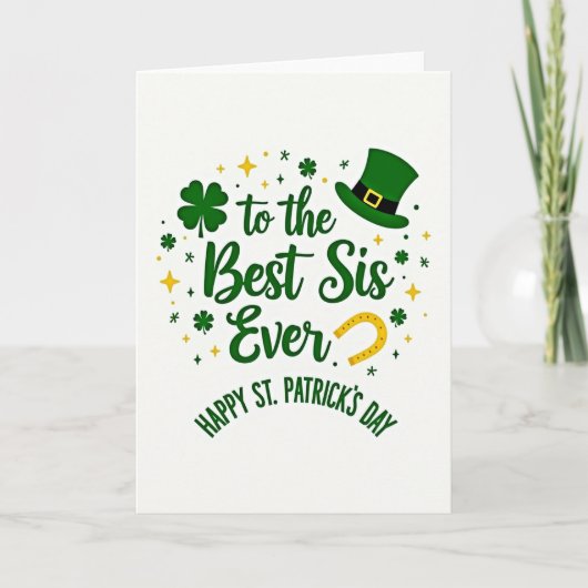 Meilleure Sœur Carte de la Saint-Patrick (Devant)
