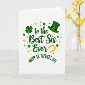 Meilleure Sœur Carte de la Saint-Patrick (Fleur jaune)