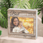 Meilleure tante Jamais Bois Rustique Photo personn<br><div class="desc">Un cadeau simple et mémorable pour la nouvelle tante personnalisée avec sa photo préférée avec nièce ou neveu.</div>