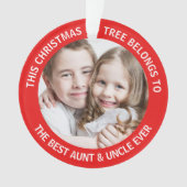 Meilleure Tante Oncle Jamais Arbre de Noël Photo R (devant)