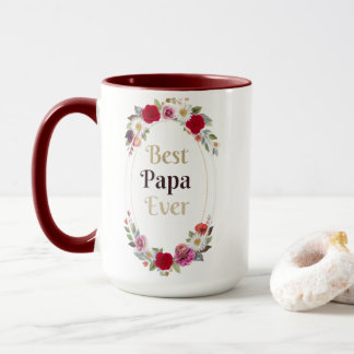 Meilleure Tasse à Café Florale Papa Ever - Cadeau