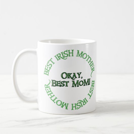 Meilleure tasse de café mère irlandaise 2 côtés (Gauche)
