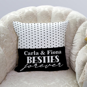 Meilleures amies points noirs sur Coussin de jet