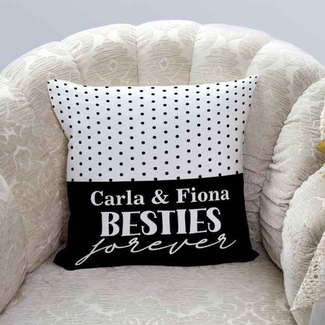 Meilleures amies points noirs sur Coussin de jet (Créateur téléchargé)