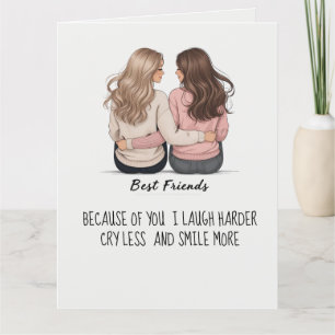 Meilleures cartes pliées d'amis - Vue arrière pers