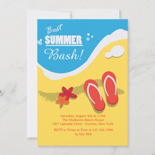 Meilleures invitations de fêtes d'été (Devant)