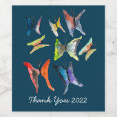 Meilleures papillons aquarelle art vin étiquette (Étiquettes simples)