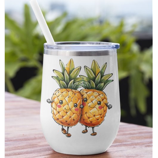Meilleurs amis Ananas Kawaii Fruit été