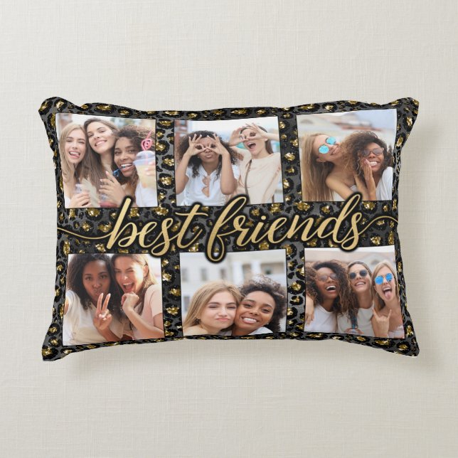 Meilleurs amis Coussin de collage photo 6 (Devant)