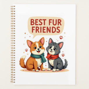 Meilleurs amis en pelage Vintage Chat et Chien de