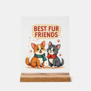 Meilleurs amis en pelage Vintage Chat et Chien de
