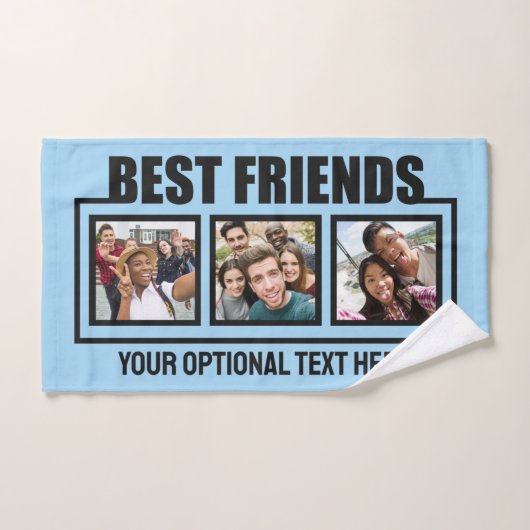 Meilleurs amis photos personnalisées, texte et cou (Serviette à main)