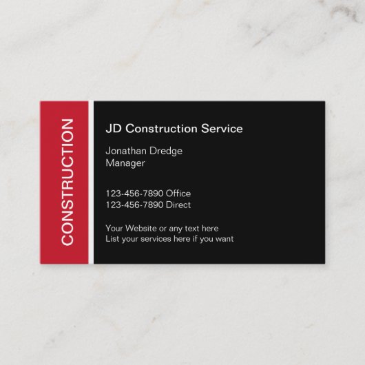 Meilleurs Cartes de visite de construction (Devant)