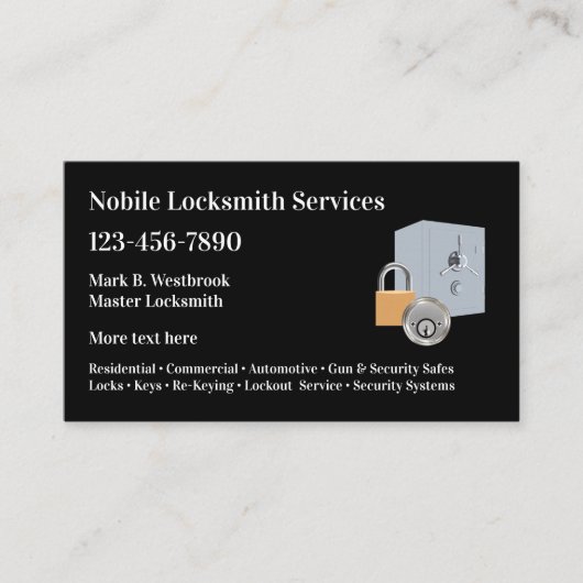 Meilleurs Cartes de visite Locksmith (Devant)