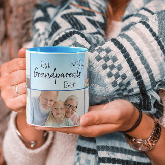 Meilleurs grands-parents 5 Photo Collage Café Mug